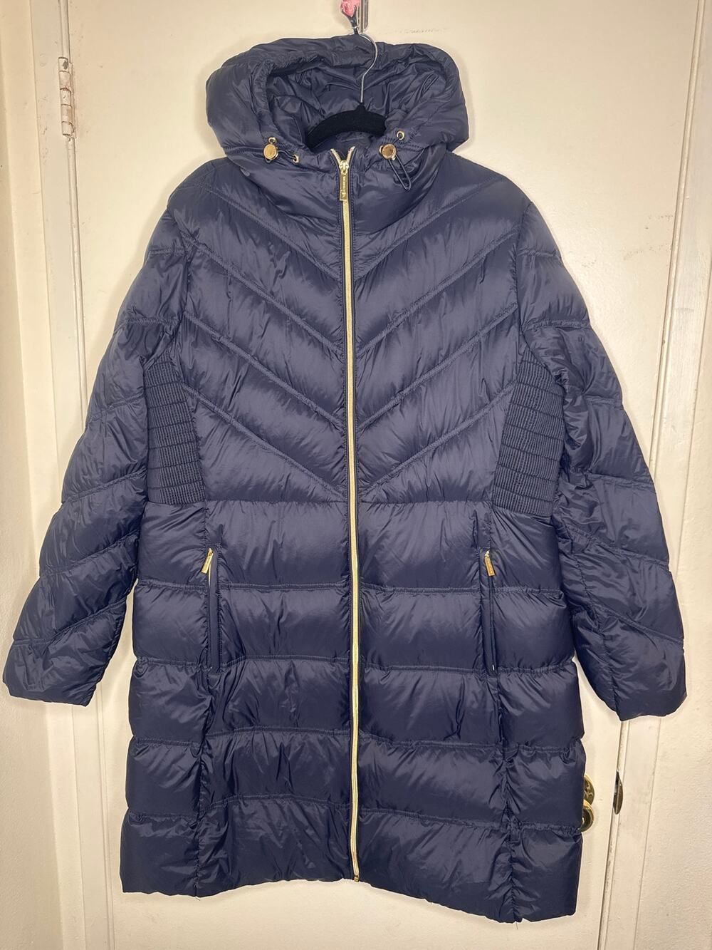 Michael Kors Women’s XL Navy Jacket-packable down filled and long